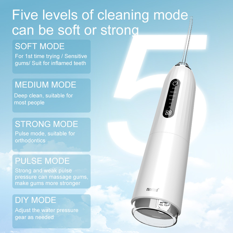 Ασύρματο νερό Flosser, οδοντικό προφορικό Irrigator FC2661 Nicefeel με 5 τρόπους