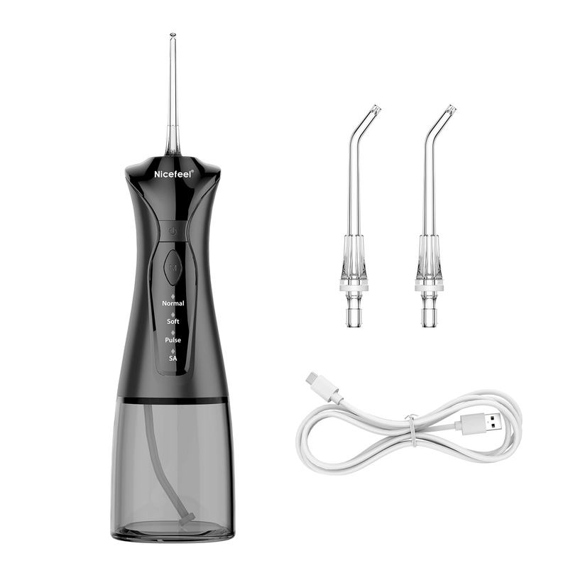 1400mAh η μαύρη ασύρματη μπαταρία Flosser νερού λειτούργησε προφορικό Irrigator