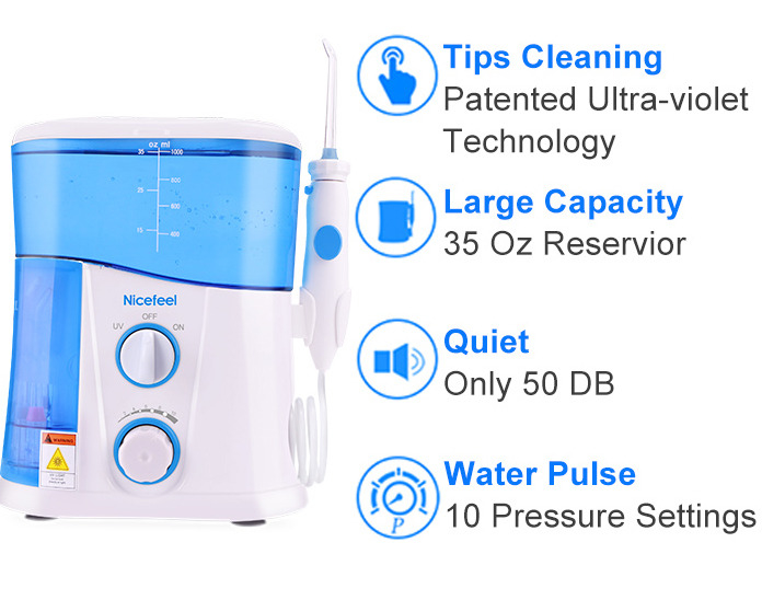 6Pcs Ηλεκτρική οδοντόβουρτσα και Flosser νερού όλα σε ένα για τη φροντίδα του στόματος