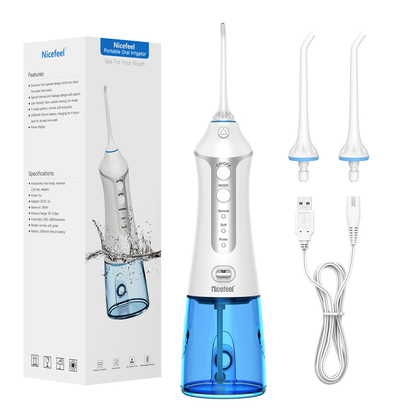 Συμπληκτικός DIY Flosser νερού - 0,3kg - Συχνότητα παλμού 1400-1700 φορές / λεπτό - 18,5 * 8,5 * 5,5cm